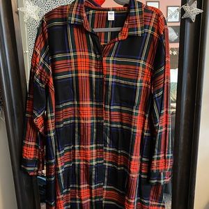Plaid button up dress